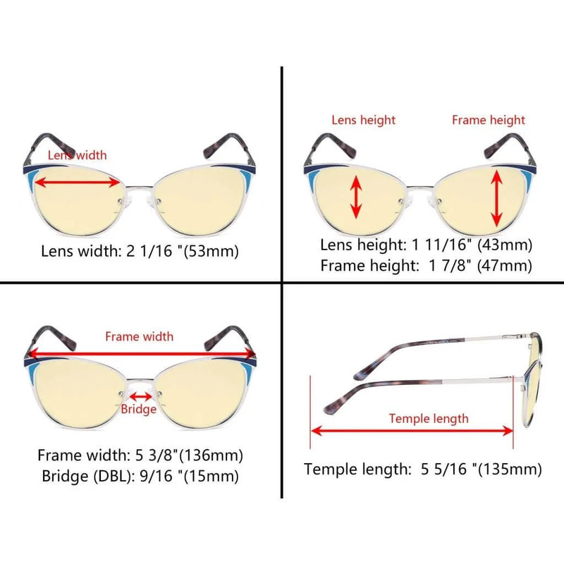 eyekeeper.com Cat-eye Blue Light Blocking Eyeglasses LX19031-BB60 Eyeglasses White Smoke Black / without magnification,Blue / without magnification,Red / without magnification,Silver / without magnification