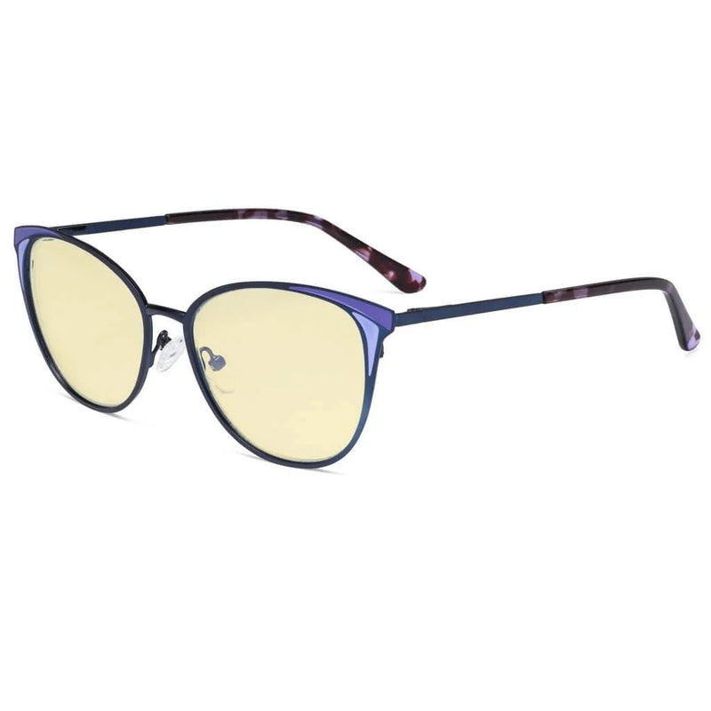 eyekeeper.com Cat-eye Blue Light Blocking Eyeglasses LX19031-BB60 Eyeglasses White Smoke Blue / without magnification