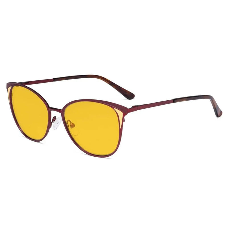 eyekeeper.com Cat-eye Blue Light Blocking Eyeglasses LX19031-BB90 Eyeglasses White Smoke Red / without magnification