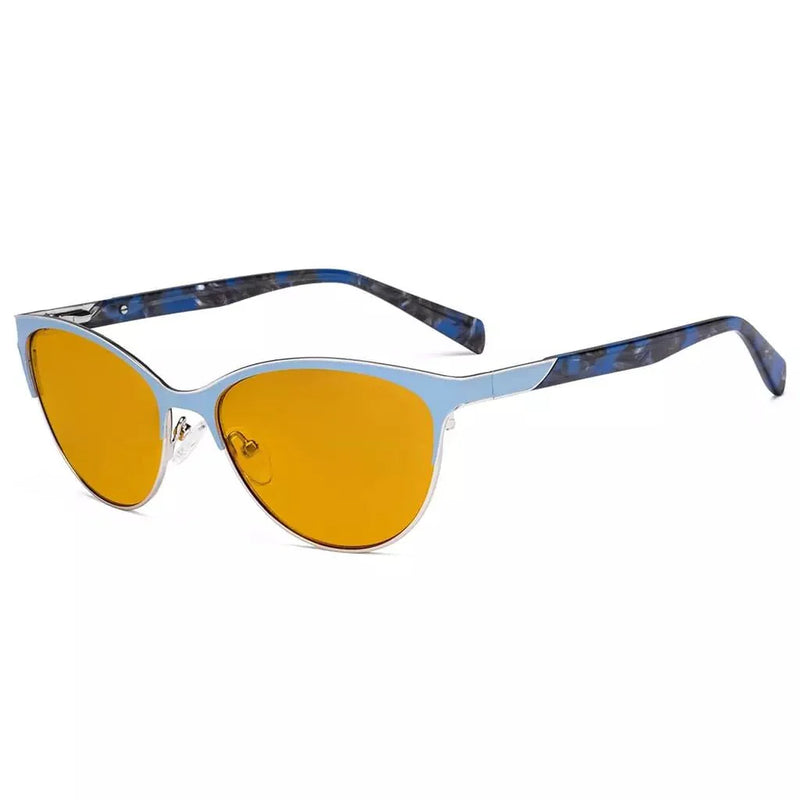 eyekeeper.com Cat-eye Blue Light Blocking Eyeglasses LX19038-BB98 Eyeglasses White Smoke Blue / without magnification
