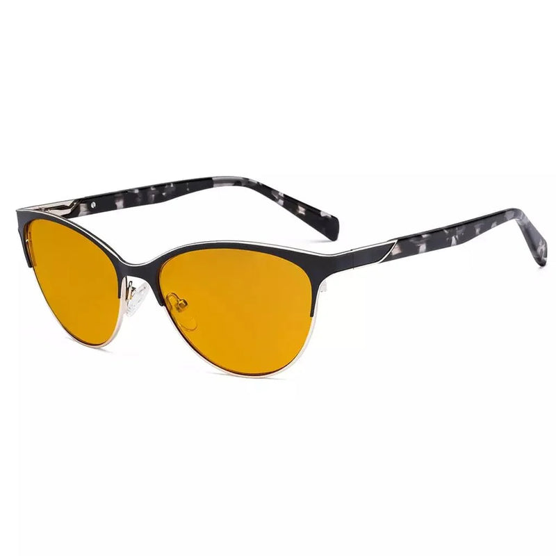 eyekeeper.com Cat-eye Blue Light Blocking Eyeglasses LX19038-BB98 Eyeglasses White Smoke Black / without magnification