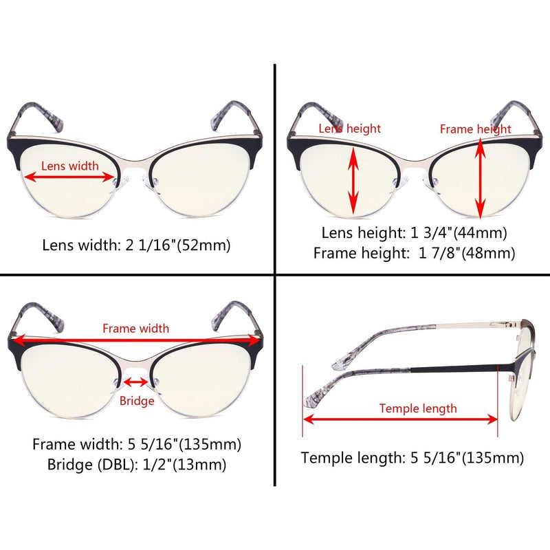 eyekeeper.com Fashionable Blue Light Filter Eyeglasses LX19040-BB40 Eyeglasses Dark Slate Gray Black / without magnification,Blue / without magnification,Purple / without magnification,Red / without magnification