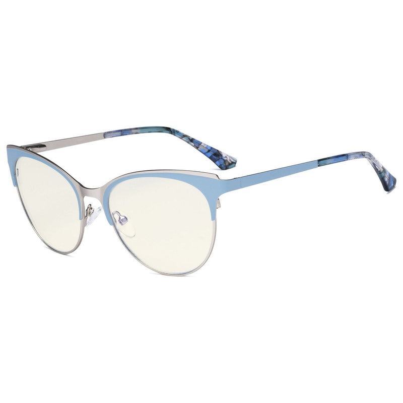 eyekeeper.com Fashionable Blue Light Filter Eyeglasses LX19040-BB40 Eyeglasses Beige Blue / without magnification