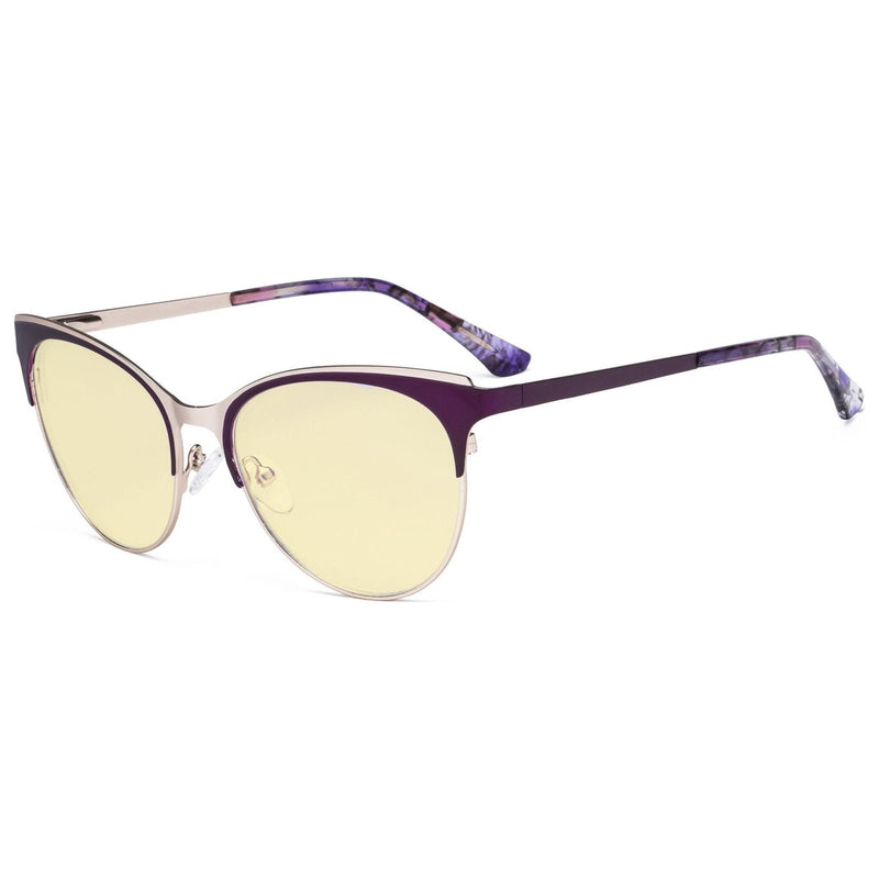 eyekeeper.com Fashionable Blue Light Blocking Eyeglasses LX19040-BB60 Eyeglasses Wheat Purple / without magnification