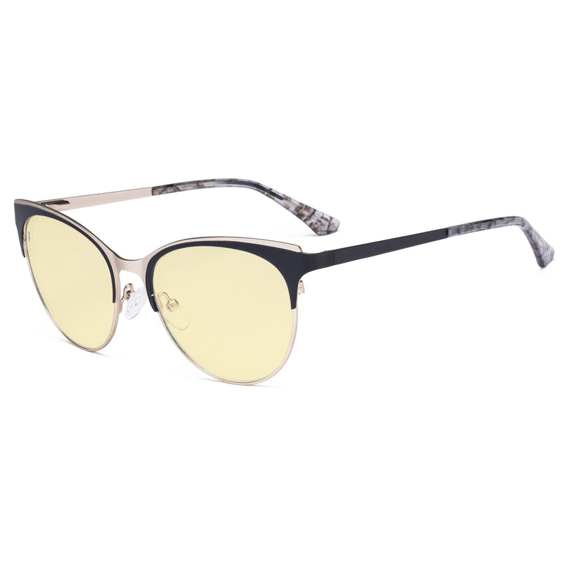 eyekeeper.com Fashionable Blue Light Blocking Eyeglasses LX19040-BB60 Eyeglasses White Smoke Black / without magnification