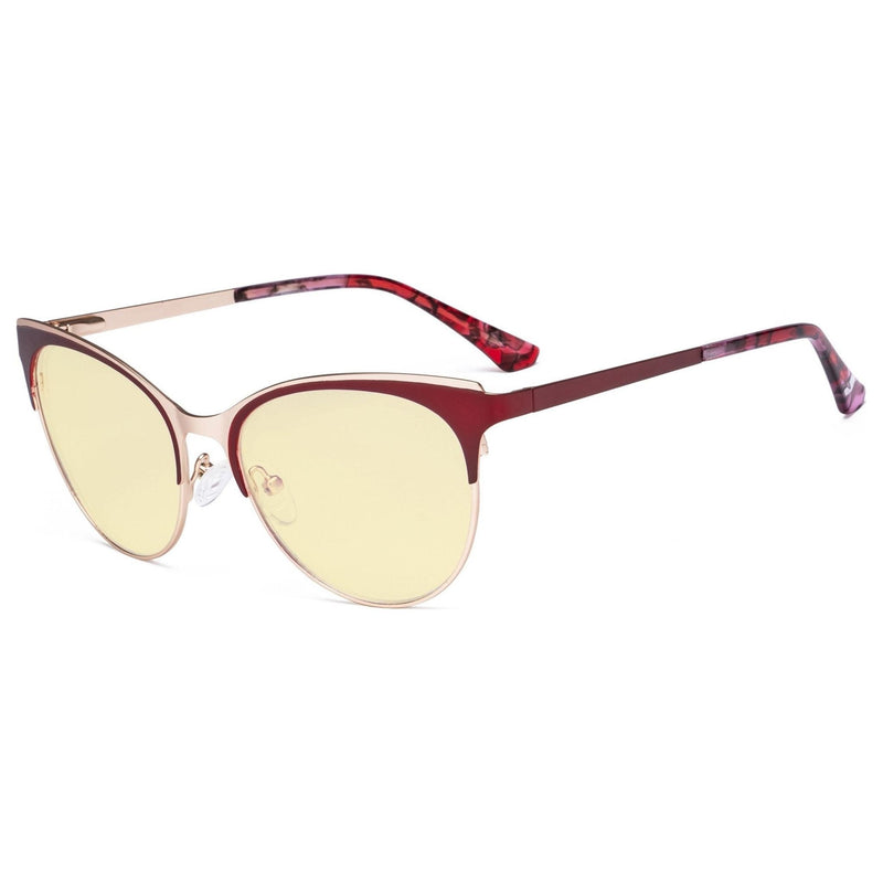 eyekeeper.com Fashionable Blue Light Blocking Eyeglasses LX19040-BB60 Eyeglasses Bisque Red / without magnification