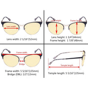 eyekeeper.com Fashionable Blue Light Blocking Eyeglasses LX19040-BB60 Eyeglasses Antique White Black / without magnification,Blue / without magnification,Purple / without magnification,Red / without magnification