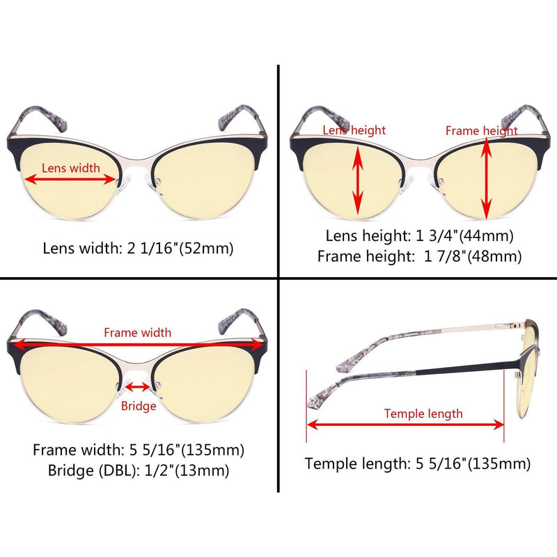 eyekeeper.com Fashionable Blue Light Blocking Eyeglasses LX19040-BB60 Eyeglasses Antique White Black / without magnification,Blue / without magnification,Purple / without magnification,Red / without magnification