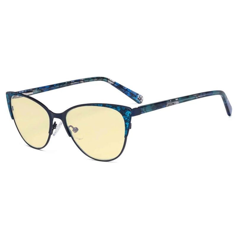 eyekeeper.com Cat-eye Blue Light Blocking Eyeglasses LX19044-BB60 Eyeglasses White Smoke Blue / without magnification