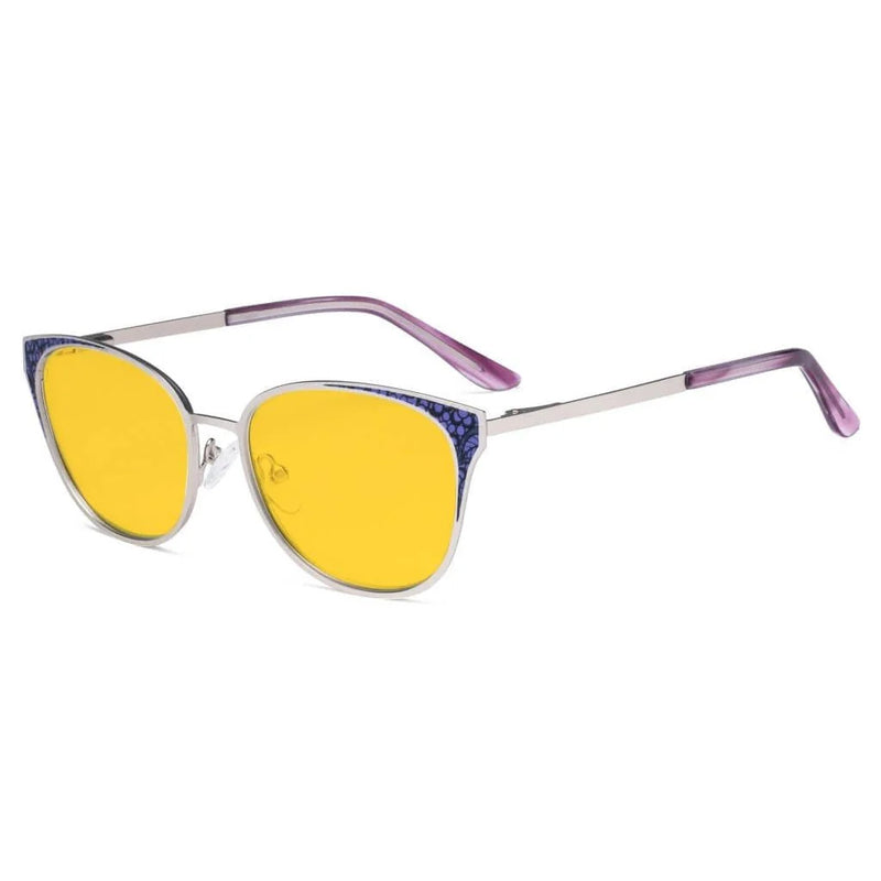 eyekeeper.com Cat-eye Blue Light Blocking Eyeglasses LX19045-BB90 Eyeglasses White Smoke Silver / without magnification
