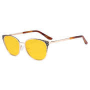 eyekeeper.com Cat-eye Blue Light Blocking Eyeglasses LX19045-BB90 Eyeglasses White Smoke Gold / without magnification