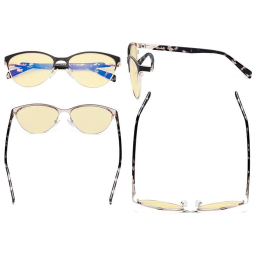eyekeeper.com Cat-eye Blue Light Blocking Eyeglasses LX19038-BB60 Eyeglasses Bisque Black / without magnification,Blue / without magnification,Brown / without magnification,Red / without magnification