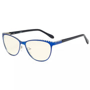 eyekeeper.com Cat-eye Blue Light Blocking Reading Glasses LX17014 Eyeglasses White Smoke Blue Silver / without magnification,Blue Silver / +0.50,Blue Silver / +0.75,Blue Silver / +1.00,Blue Silver / +1.25,Blue Silver / +1.50,Blue Silver / +1.75,Blue Silver / +2.00