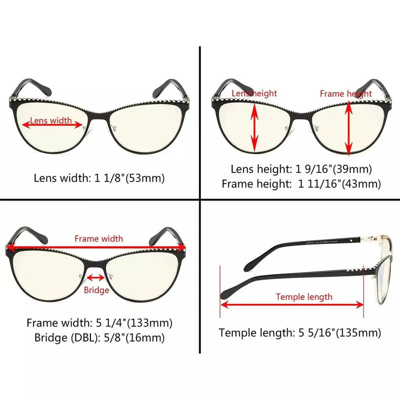 eyekeeper.com Cat-eye Blue Light Blocking Reading Glasses LX17014 Eyeglasses White Smoke Black / without magnification,Black / +0.50,Black / +0.75,Black / +1.00,Black / +1.25,Black / +1.50,Black / +2.00,Blue Silver / without magnification,Blue Silver / +0.50,Blue Silver / +0.75,Blue Silver / +1.00,Blue Silver / +1.25,Blue Silver / +1.50,Blue