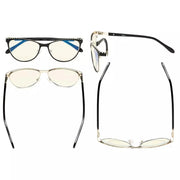 eyekeeper.com Cat-eye Blue Light Blocking Reading Glasses LX17014 Eyeglasses White Smoke Black / without magnification,Black / +0.50,Black / +0.75,Black / +1.00,Black / +1.25,Black / +1.50,Black / +2.00,Blue Silver / without magnification,Blue Silver / +0.50,Blue Silver / +0.75,Blue Silver / +1.00,Blue Silver / +1.25,Blue Silver / +1.50,Blue