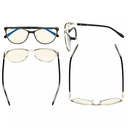 eyekeeper.com Cat-eye Blue Light Blocking Reading Glasses LX17014 Eyeglasses White Smoke Black / without magnification,Black / +0.50,Black / +0.75,Black / +1.00,Black / +1.25,Black / +1.50,Black / +2.00,Blue Silver / without magnification,Blue Silver / +0.50,Blue Silver / +0.75,Blue Silver / +1.00,Blue Silver / +1.25,Blue Silver / +1.50,Blue
