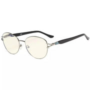 eyekeeper.com Cat-eye Blue Light Blocking Reading Glasses LX17017 Eyeglasses White Smoke Gunmetal / without magnification,Gunmetal / +0.50,Gunmetal / +0.75,Gunmetal / +1.00,Gunmetal / +1.25,Gunmetal / +1.50,Gunmetal / +1.75