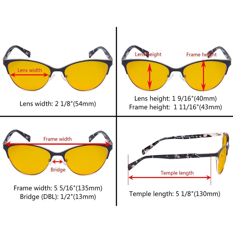 eyekeeper.com Cat-eye Blue Light Blocking Eyeglasses LX19038-BB90 Eyeglasses Goldenrod Black / without magnification,Blue / without magnification,Brown / without magnification,Red / without magnification