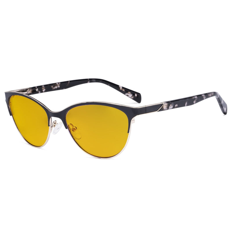 eyekeeper.com Cat-eye Blue Light Blocking Eyeglasses LX19038-BB90 Eyeglasses White Smoke Black / without magnification