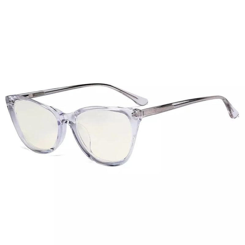 eyekeeper.com Cat-eye Blue Light Filter Eyeglasses BC1902-BB40 Eyeglasses White Smoke Clear / without magnification