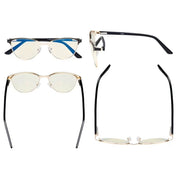 eyekeeper.com Cat-eye Blue Light Filter Eyeglasses LX19009-BB40 Eyeglasses White Smoke Black / without magnification,Purple / without magnification,Red / without magnification
