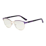 eyekeeper.com Cat-eye Blue Light Filter Eyeglasses LX19009-BB40 Eyeglasses White Smoke Purple / without magnification