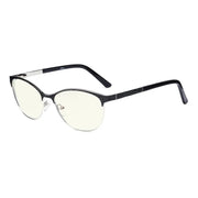 eyekeeper.com Cat-eye Blue Light Filter Eyeglasses LX19011-BB40 Eyeglasses White Smoke Black / without magnification
