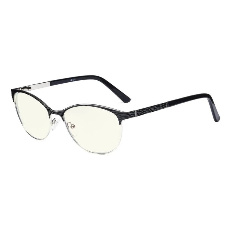 eyekeeper.com Cat-eye Blue Light Filter Eyeglasses LX19011-BB40 Eyeglasses White Smoke Black / without magnification