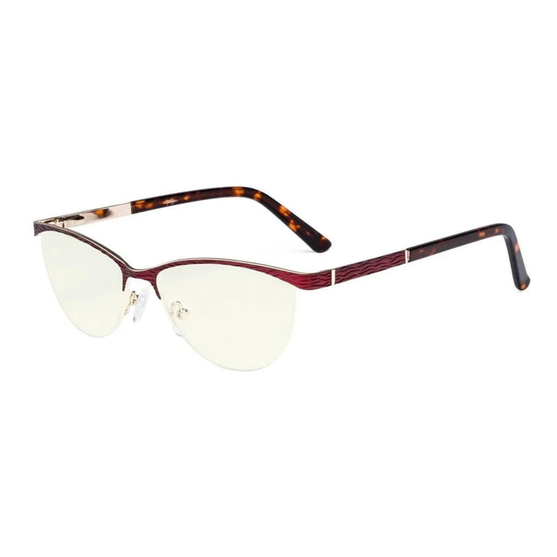eyekeeper.com Cat-eye Blue Light Filter Eyeglasses LX19013-BB40 Eyeglasses White Smoke Red / without magnification