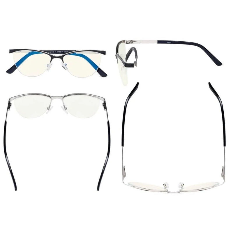 eyekeeper.com Cat-eye Blue Light Filter Eyeglasses LX19013-BB40 Eyeglasses White Smoke Black / without magnification,Purple / without magnification,Red / without magnification