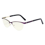 eyekeeper.com Cat-eye Blue Light Filter Eyeglasses LX19013-BB40 Eyeglasses White Smoke Purple / without magnification