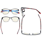 eyekeeper.com Cat-eye Blue Light Filter Eyeglasses LX19023-BB40 Eyeglasses White Smoke Black / without magnification,Blue / without magnification,Red / without magnification