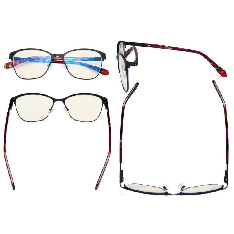 eyekeeper.com Cat-eye Blue Light Filter Eyeglasses LX19023-BB40 Eyeglasses White Smoke Black / without magnification,Blue / without magnification,Red / without magnification
