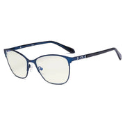 eyekeeper.com Cat-eye Blue Light Filter Eyeglasses LX19023-BB40 Eyeglasses White Smoke Blue / without magnification