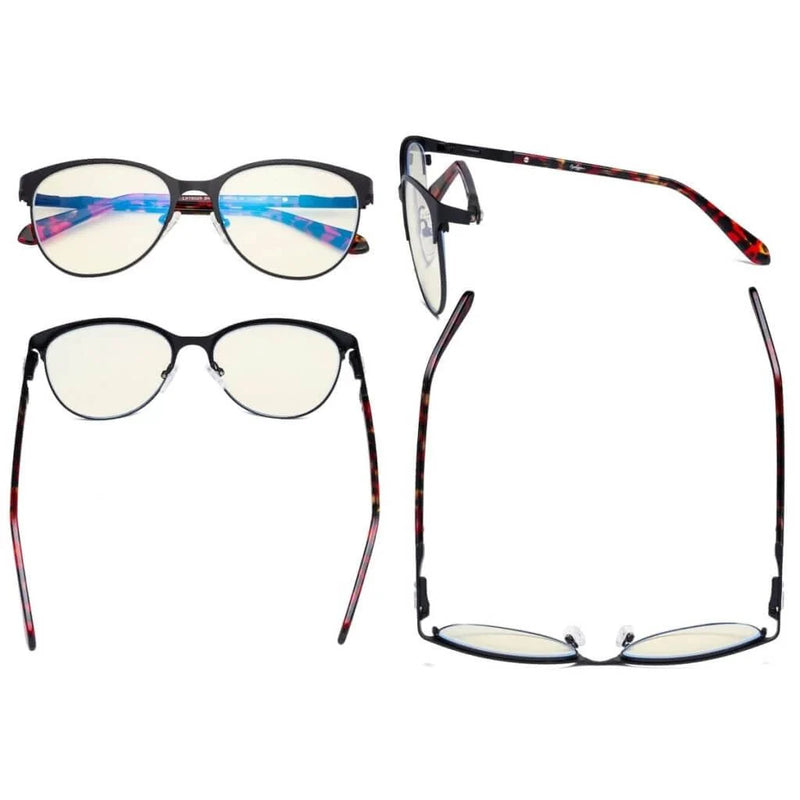 eyekeeper.com Cat-eye Blue Light Filter Eyeglasses LX19024-BB40 Eyeglasses White Smoke Black / without magnification,Blue / without magnification,Purple / without magnification