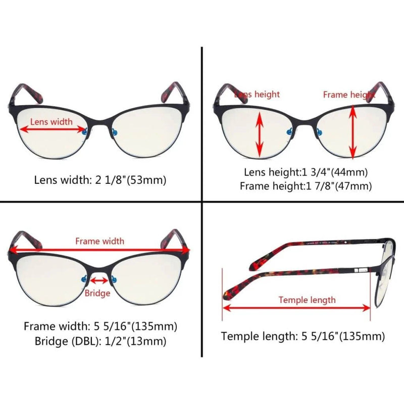 eyekeeper.com Cat-eye Blue Light Filter Eyeglasses LX19024-BB40 Eyeglasses White Smoke Black / without magnification,Blue / without magnification,Purple / without magnification