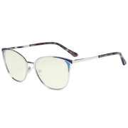eyekeeper.com Cat-eye Blue Light Filter Eyeglasses LX19031-BB40 Eyeglasses White Smoke Silver / without magnification