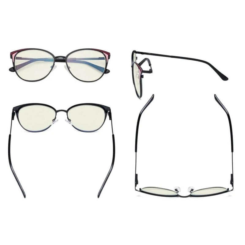 eyekeeper.com Cat-eye Blue Light Filter Eyeglasses LX19031-BB40 Eyeglasses White Smoke Black / without magnification,Blue / without magnification,Red / without magnification,Silver / without magnification