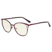 eyekeeper.com Cat-eye Blue Light Filter Eyeglasses LX19031-BB40 Eyeglasses White Smoke Red / without magnification