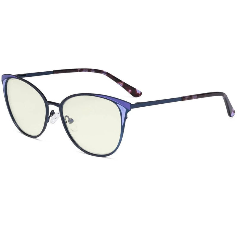 eyekeeper.com Cat-eye Blue Light Filter Eyeglasses LX19031-BB40 Eyeglasses White Smoke Blue / without magnification