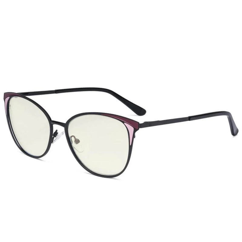 eyekeeper.com Cat-eye Blue Light Filter Eyeglasses LX19031-BB40 Eyeglasses White Smoke Black / without magnification