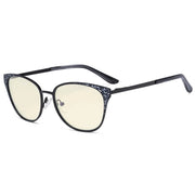 eyekeeper.com Cat-eye Blue Light Filter Eyeglasses LX19045-BB40 Eyeglasses White Smoke Black / without magnification