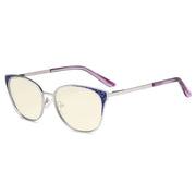 eyekeeper.com Cat-eye Blue Light Filter Eyeglasses LX19045-BB40 Eyeglasses White Smoke Silver / without magnification