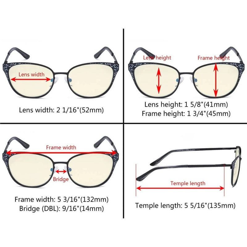 eyekeeper.com Cat-eye Blue Light Filter Eyeglasses LX19045-BB40 Eyeglasses White Smoke Black / without magnification,Blue / without magnification,Gold / without magnification,Silver / without magnification