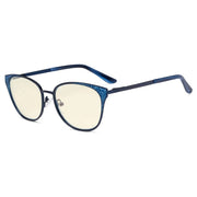 eyekeeper.com Cat-eye Blue Light Filter Eyeglasses LX19045-BB40 Eyeglasses White Smoke Blue / without magnification