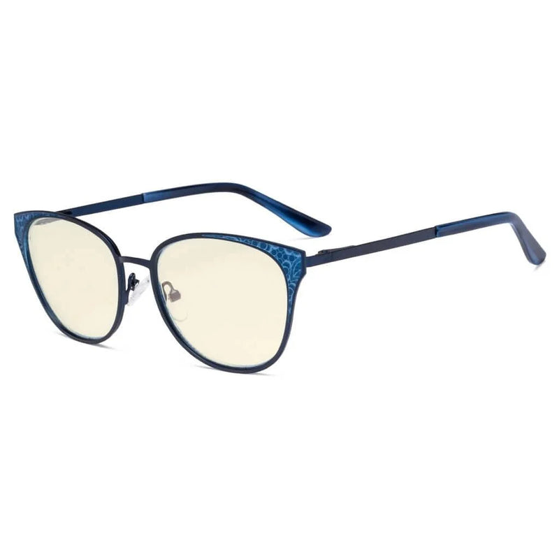 eyekeeper.com Cat-eye Blue Light Filter Eyeglasses LX19045-BB40 Eyeglasses White Smoke Blue / without magnification
