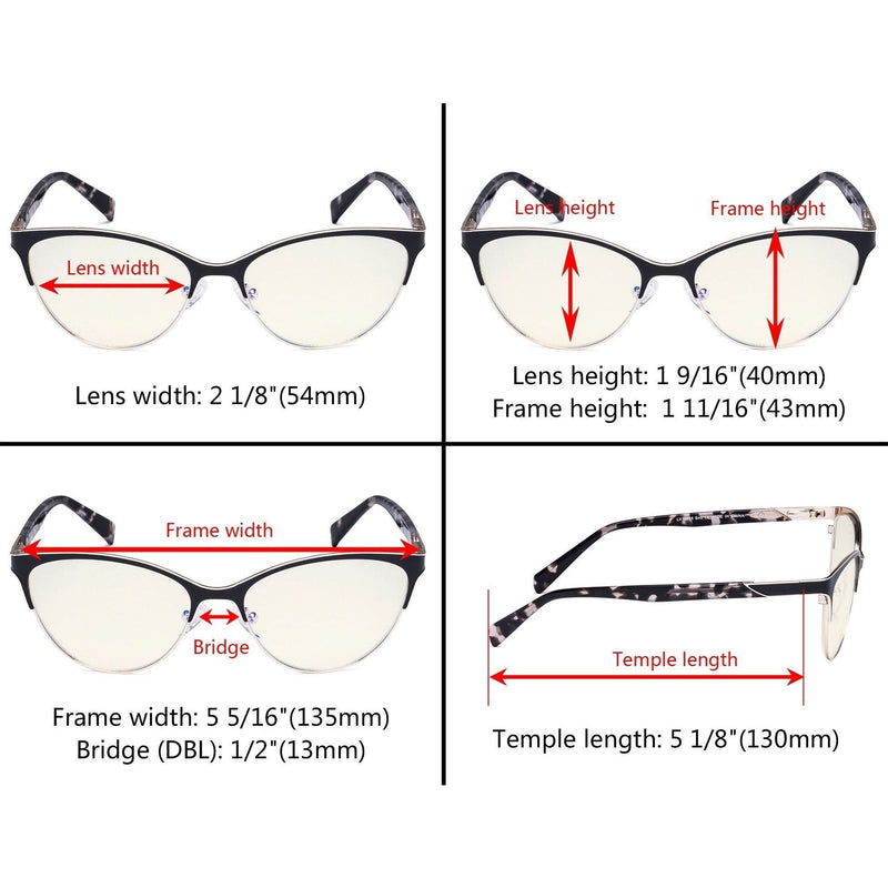 eyekeeper.com Cat-eye Blue Light Filter Eyeglasses LX19038-BB40 Eyeglasses Beige Black / without magnification,Blue / without magnification,Brown / without magnification,Red / without magnification