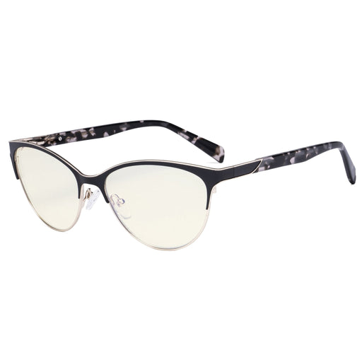 eyekeeper.com Cat-eye Blue Light Filter Eyeglasses LX19038-BB40 Eyeglasses White Smoke Black / without magnification