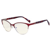 eyekeeper.com Cat-eye Blue Light Filter Eyeglasses LX19038-BB40 Eyeglasses Beige Red / without magnification