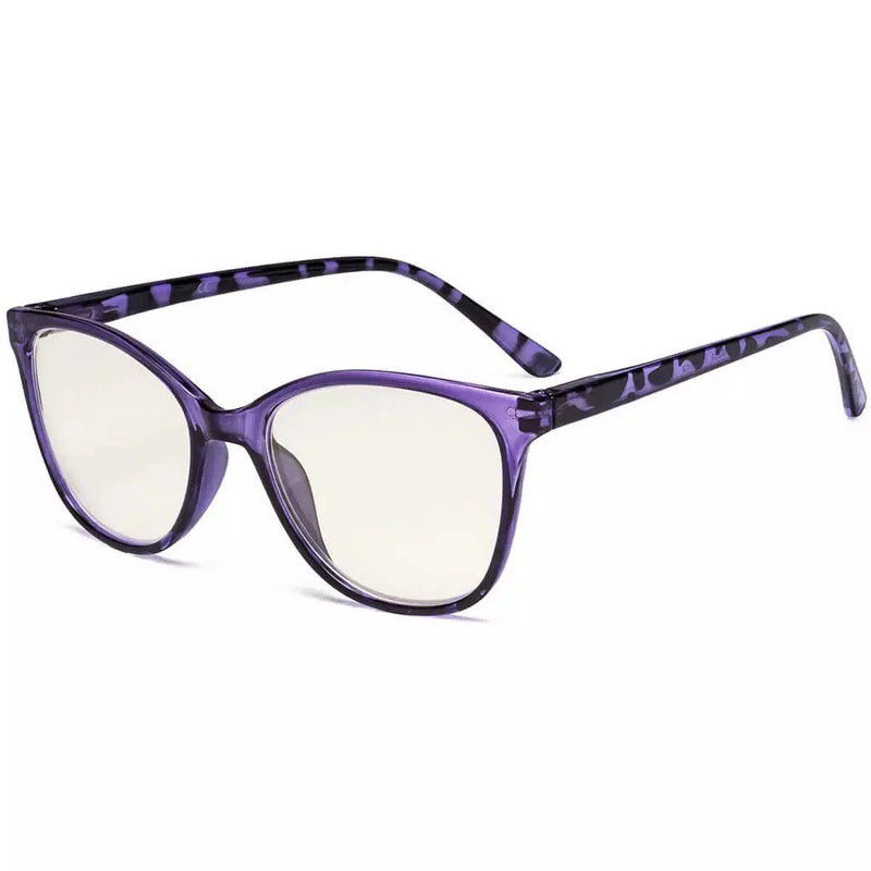 eyekeeper.com Cat-eye Blue Light Filter Reading Glasses UVFH1570 Eyeglasses White Smoke Purple / without magnification,Purple / +0.50,Purple / +0.75,Purple / +1.00,Purple / +1.25,Purple / +1.50,Purple / +1.75,Purple / +2.00,Purple / +2.50